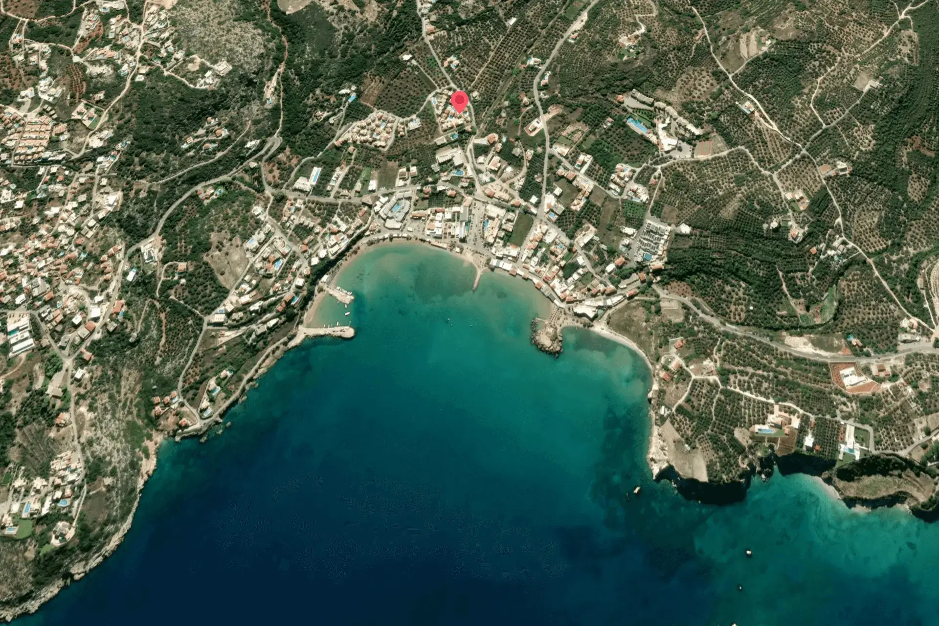 Sattellite view of Almyrida, Crete